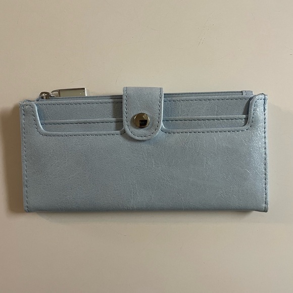 Handbags - Light Blue Wallet with Snap Closure